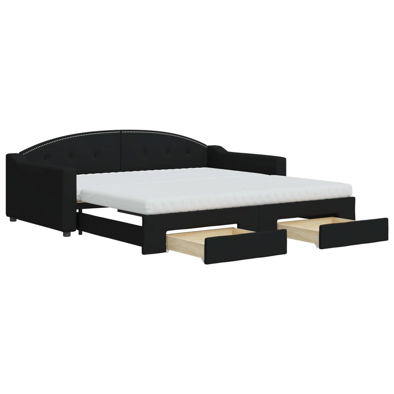 vidaXL Tagesbett Ausziehbar mit Schubladen Schwarz 100x200 cm Stoff1883344 günstig online kaufen