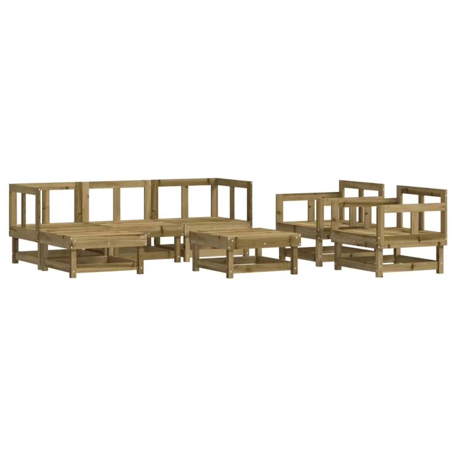 vidaXL 7-Tlg Garten-Lounge-Set Kiefernholz Imprägniert 3186220