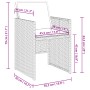 Abbildung eines Gartenstuhls der vidaXL 11-tlg. Essgruppe aus beigemischtem Polyrattan mit Maßangaben.