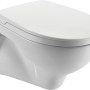 Weißes Wand-WC aus Keramik mit Deckel, 49,5x35x34 cm, für moderne Badezimmer.