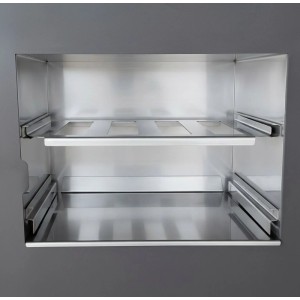 Prometey LTD Holzherd ECO LUX INOX Mit Edelstahlbackfach Creme Linke Version