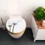 Banjado WC-Sitz aus Bambus mit Pusteblumen-Motiv und Absenkautomatik.