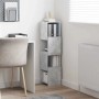Moderner vidaXL Eckschrank in Beton Grau aus Holzwerkstoff mit vier offenen Fächern, ideal als platzsparender Wohnzimmerschrank.
