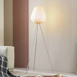 Lindby Tripod Stehlampe Helin 10030930 Skandinavisch in Creme aus Textil 1-flammig E27 Wohnzimmerleuchte