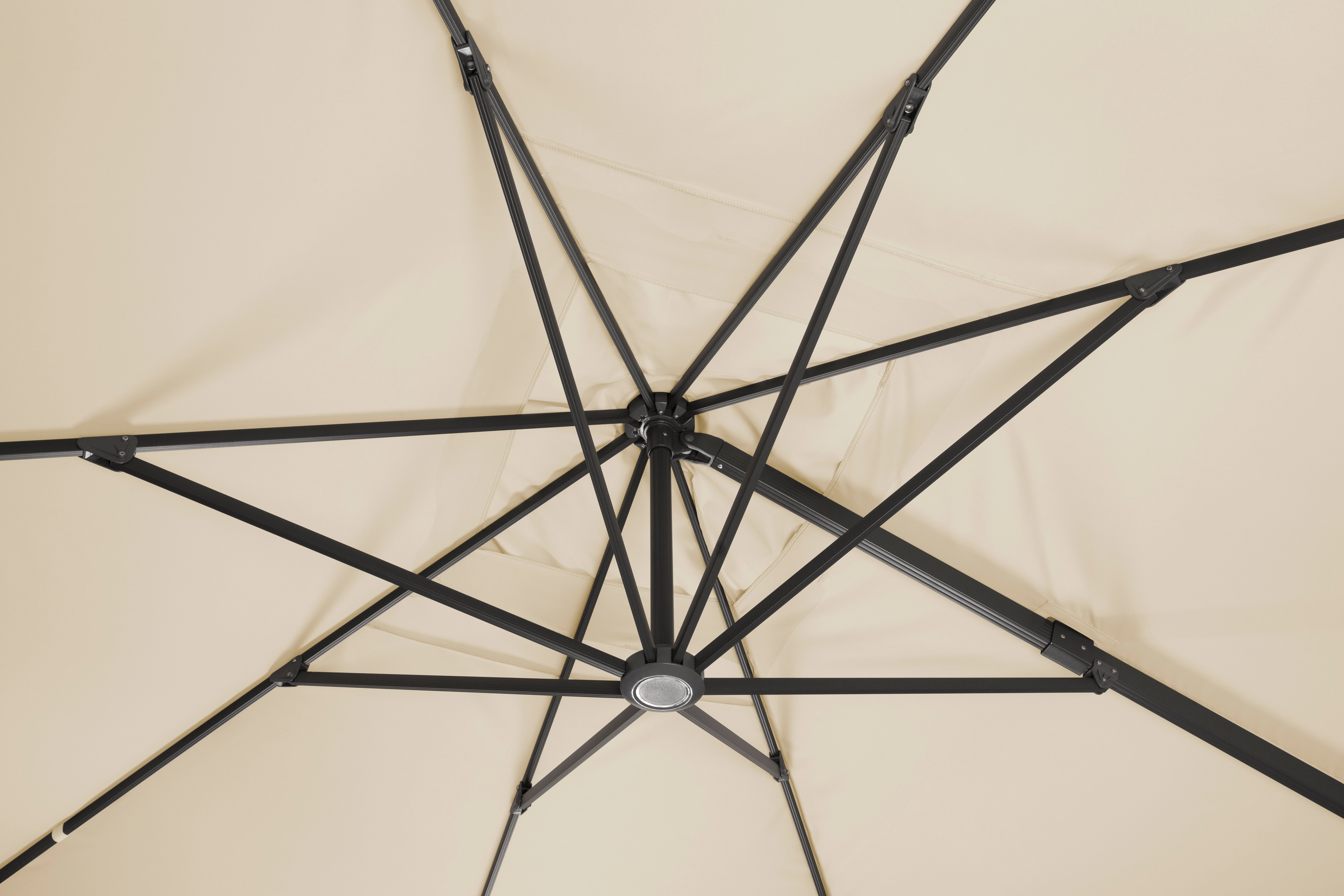 Schneider Ampelschirm Rhodos Grande 400 cm x 300 cm Natur mit Kurbel kaufen  bei OBI