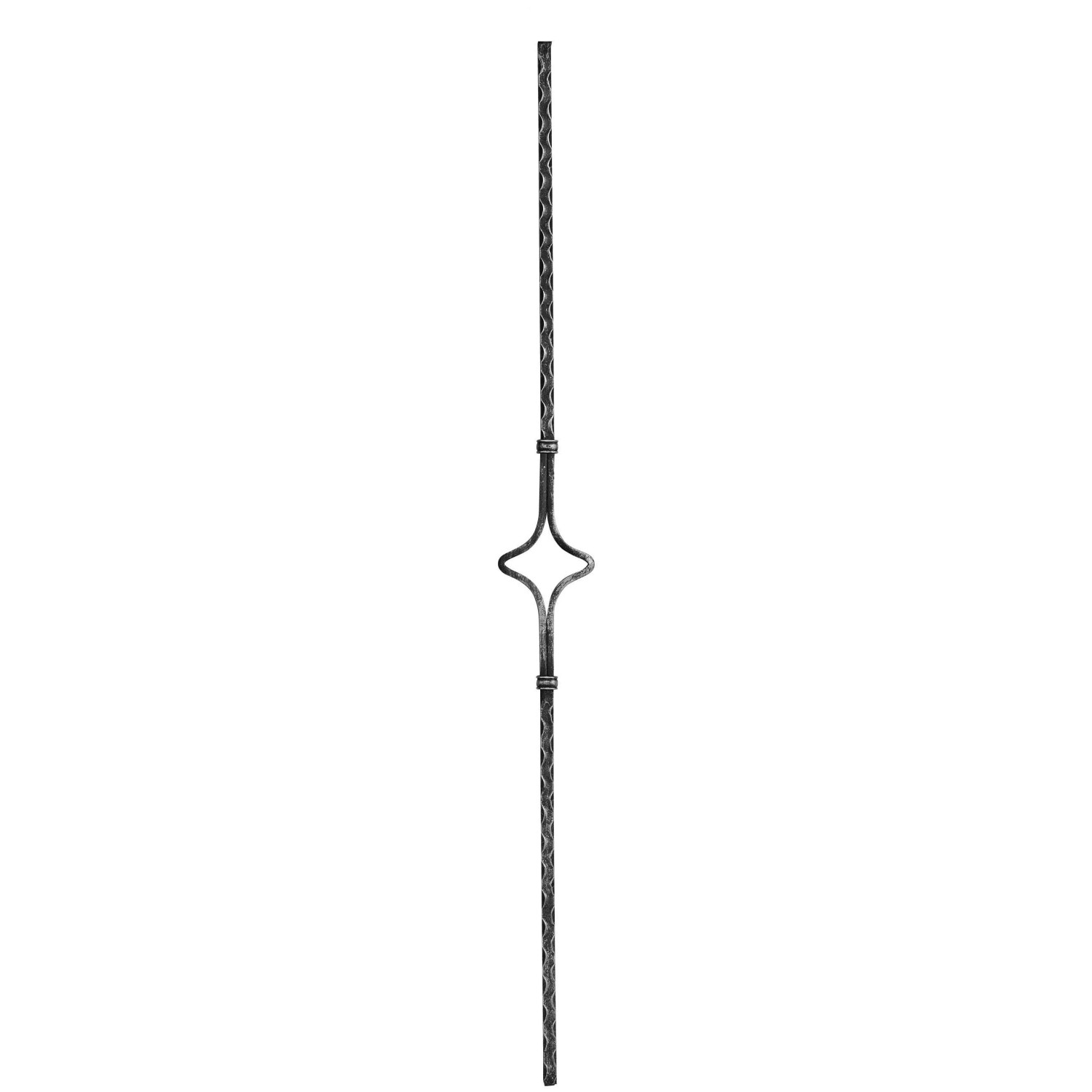 FeNau Zierstab Länge 900 mm Material 12x12mm Gehämmert Stahl Roh S235JR