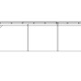 Seitenansicht Skan Holz Carport Emsland, Flachdach, EPDM-Dach, Eiche Hell. Technische Zeichnung mit Maßen 238/221 cm.