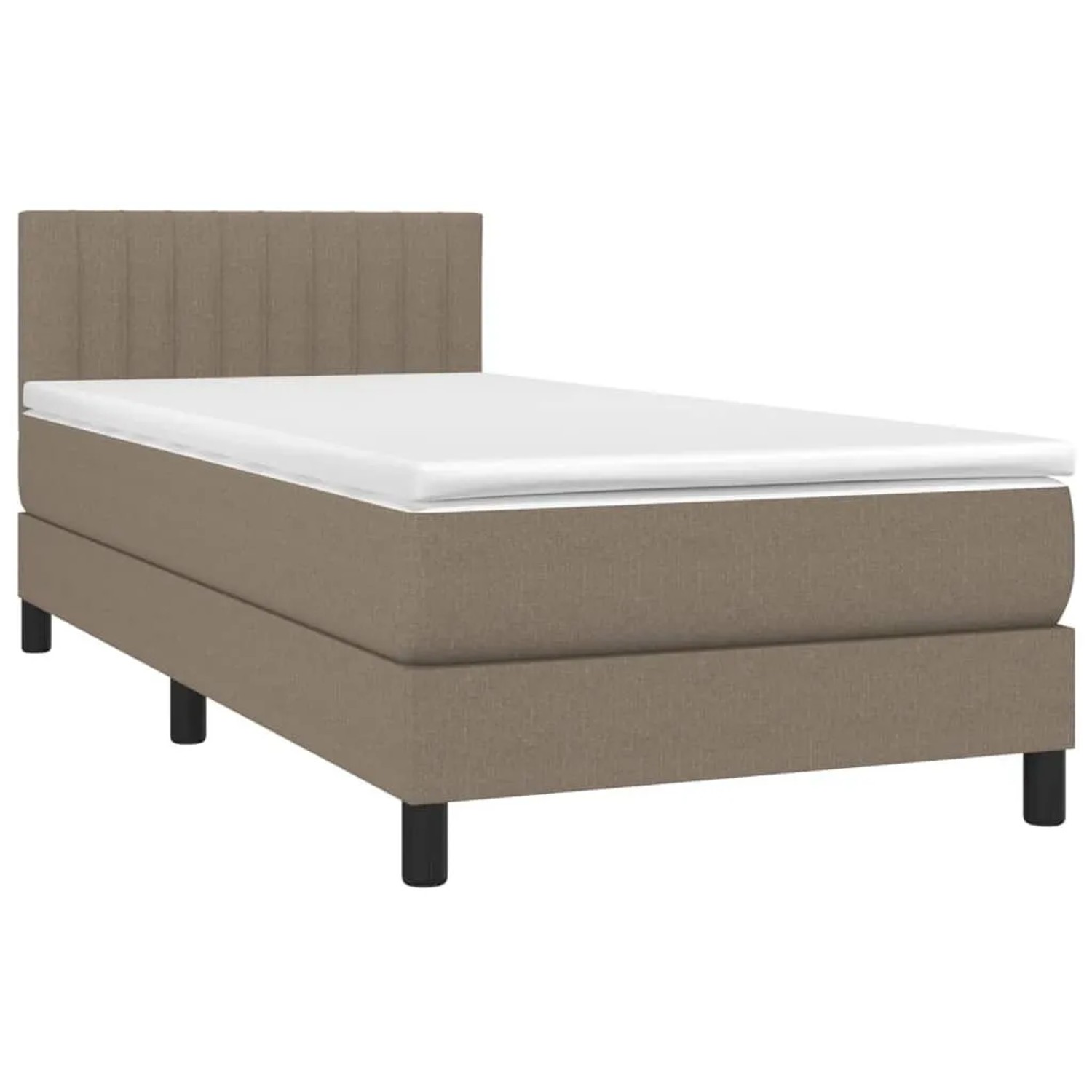 vidaXL Boxspringbett mit Matratze & LED Taupe 100x200 cm Stoff 3133297 günstig online kaufen