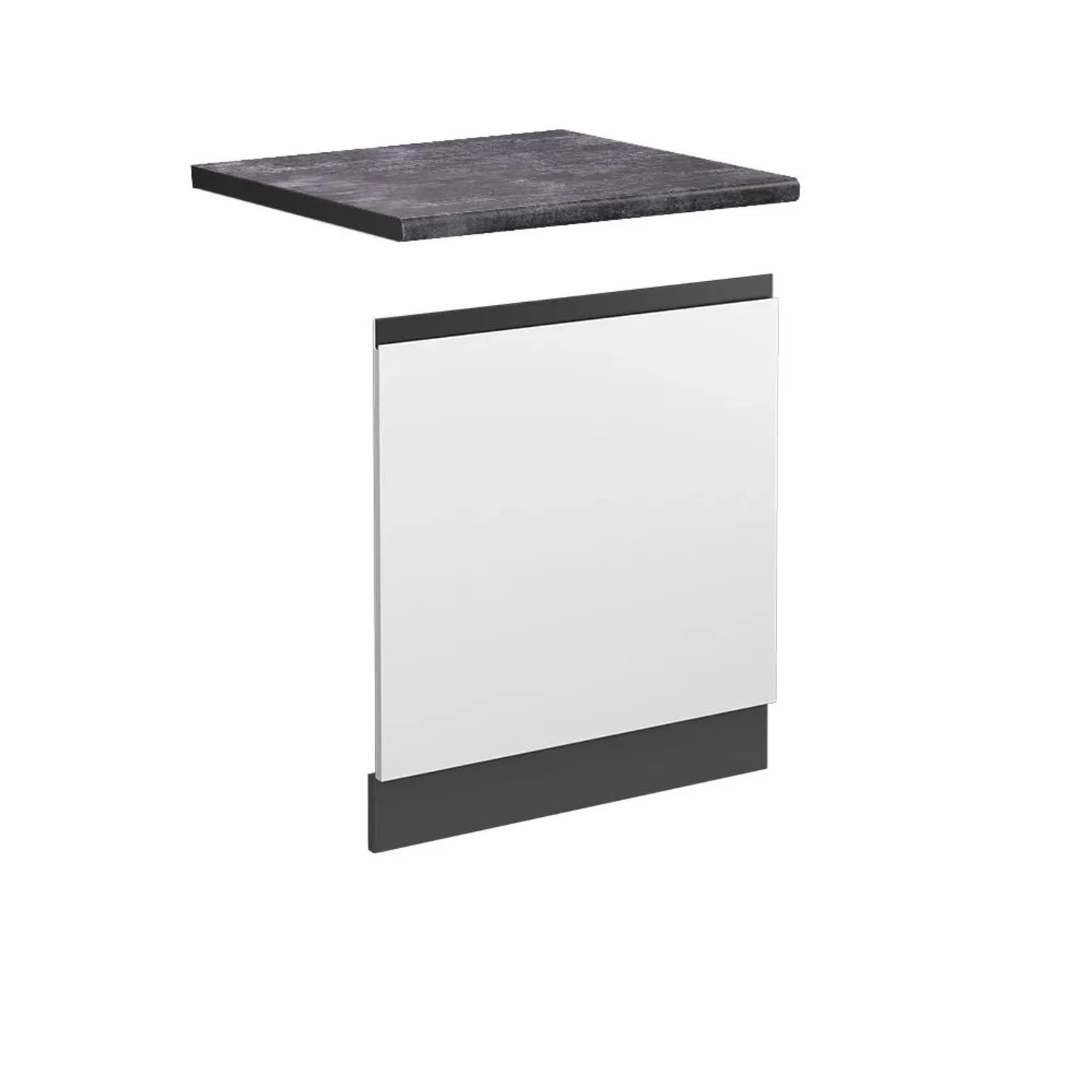 Vicco Frontblende R-Line Geschirrspüler Fronttür Weiß Anthrazit 60 cm J-Shape AP Anthrazit