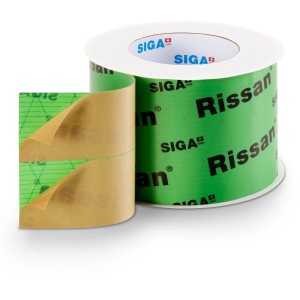 Siga Rissan 100 Klebeband, 100mm x 25m, grün-transparent, für luftdichte Anschlüsse im Innenbereich.