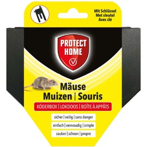 Protect Home Mäuse Köderbox, manipulationssichere Box zur Ausbringung von Mäusegift.