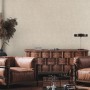 AS-Creation Vliestapete Creme/Silber mit grafischem Metalliceffekt im Wohnraum.