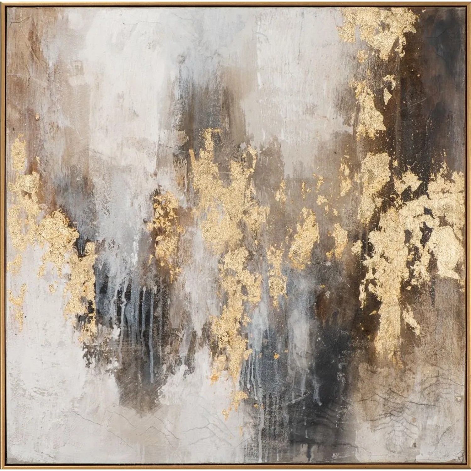 Art Universe Leinwandbild Komposition mit Goldenen Akzenten 72 x 72 cm