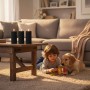 Relaxdays LED Kerzen 4er Set Echtwachs Coffee Flackernd 18 cm_3