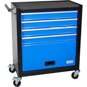 Blauer Güde Werkstattwagen GW 4.1 mit 4 Schubladen, Ablagefach und Rollen.