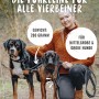 Rudelkönig Hundeleine Paola, schwarze Führleine mit zwei Hunden und Frau im Wald.