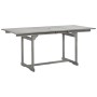 DELUKE Garten-Esstisch VEGO Grau 120-170x80x75cm Massivholz Akazie Eckig Gartentisch Holz Klappbar Outdoortisch Terrassentisch_2