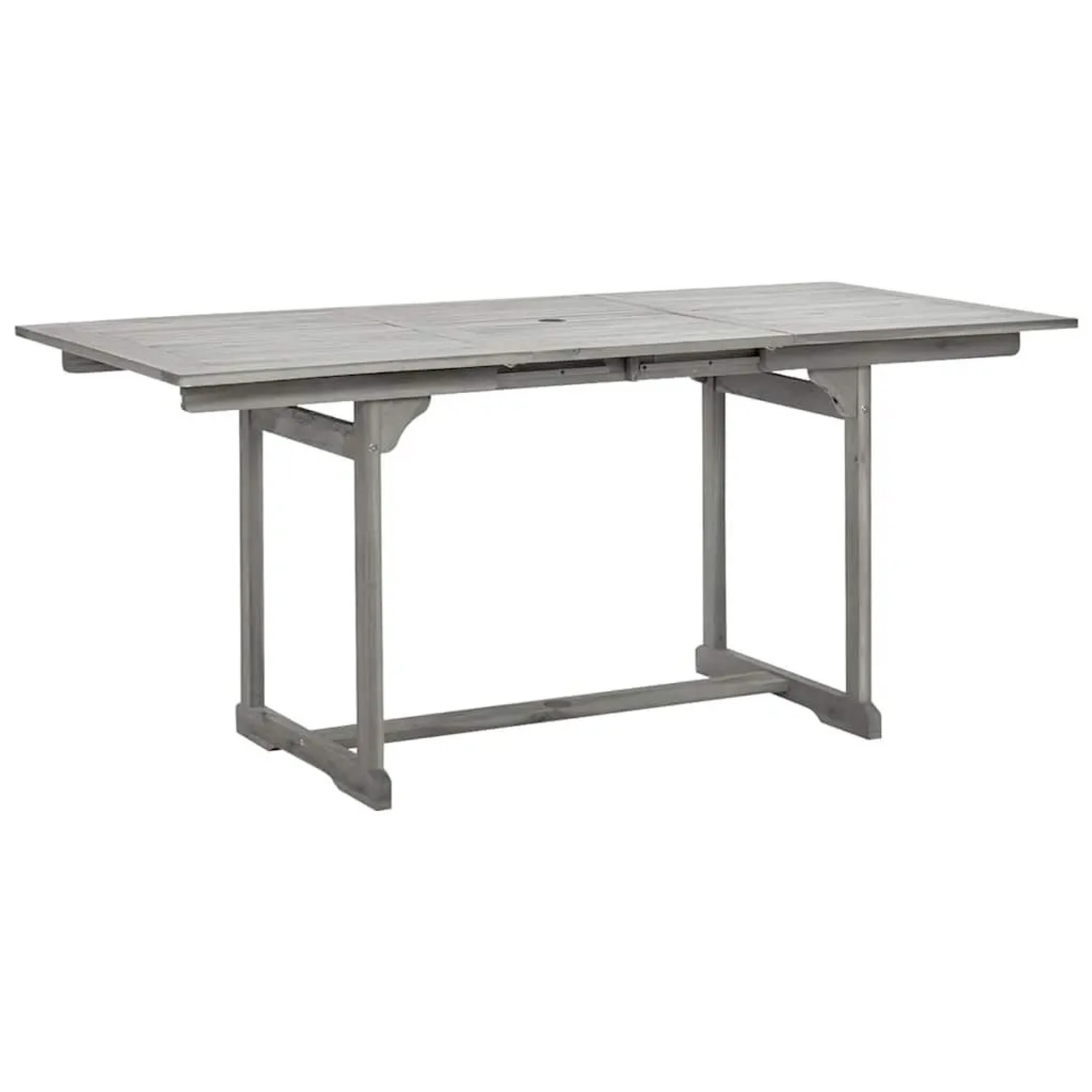 DELUKE Garten-Esstisch VEGO Grau 120-170x80x75cm Massivholz Akazie Eckig Gartentisch Holz Klappbar Outdoortisch Terrassentisch_2
