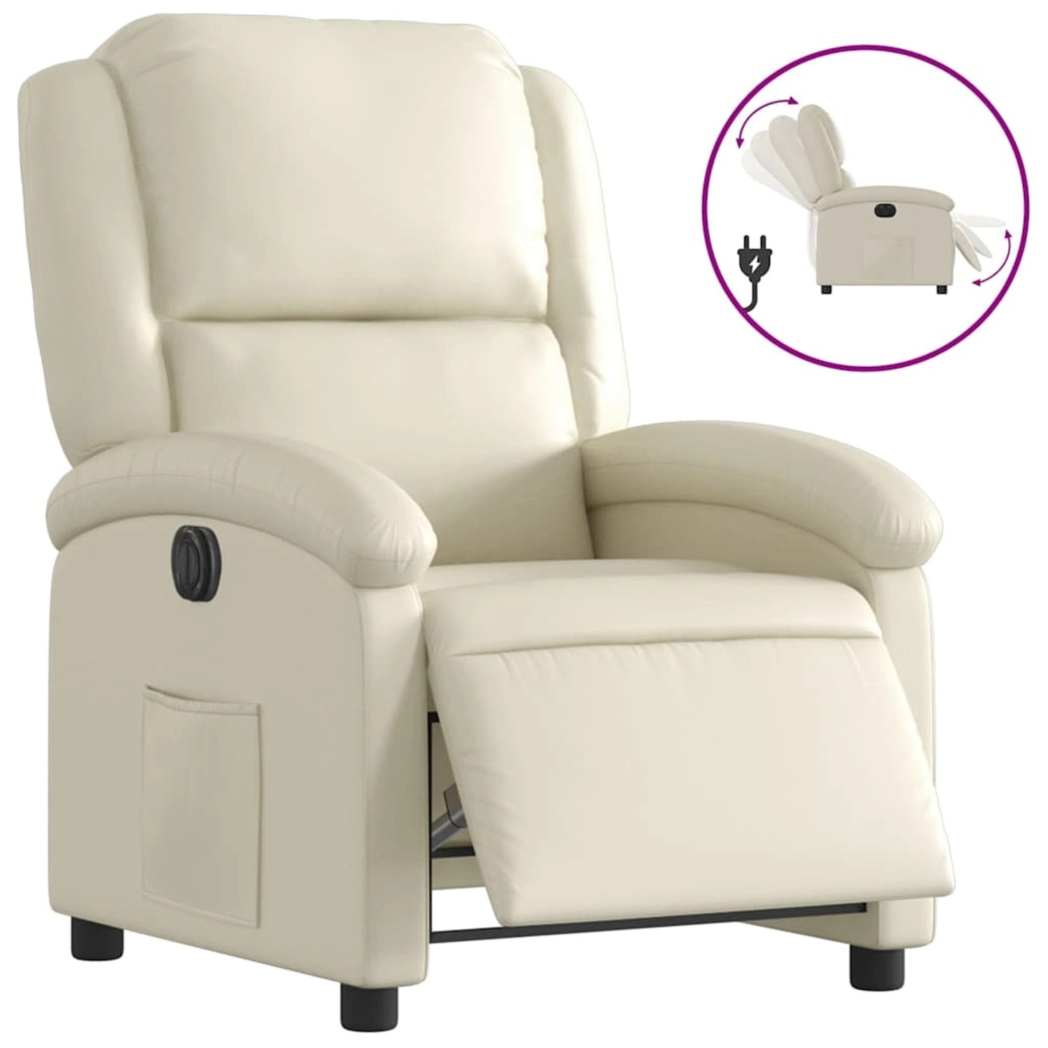 vidaXL Relaxsessel Elektrisch Creme Kunstleder 3204213 günstig online kaufen