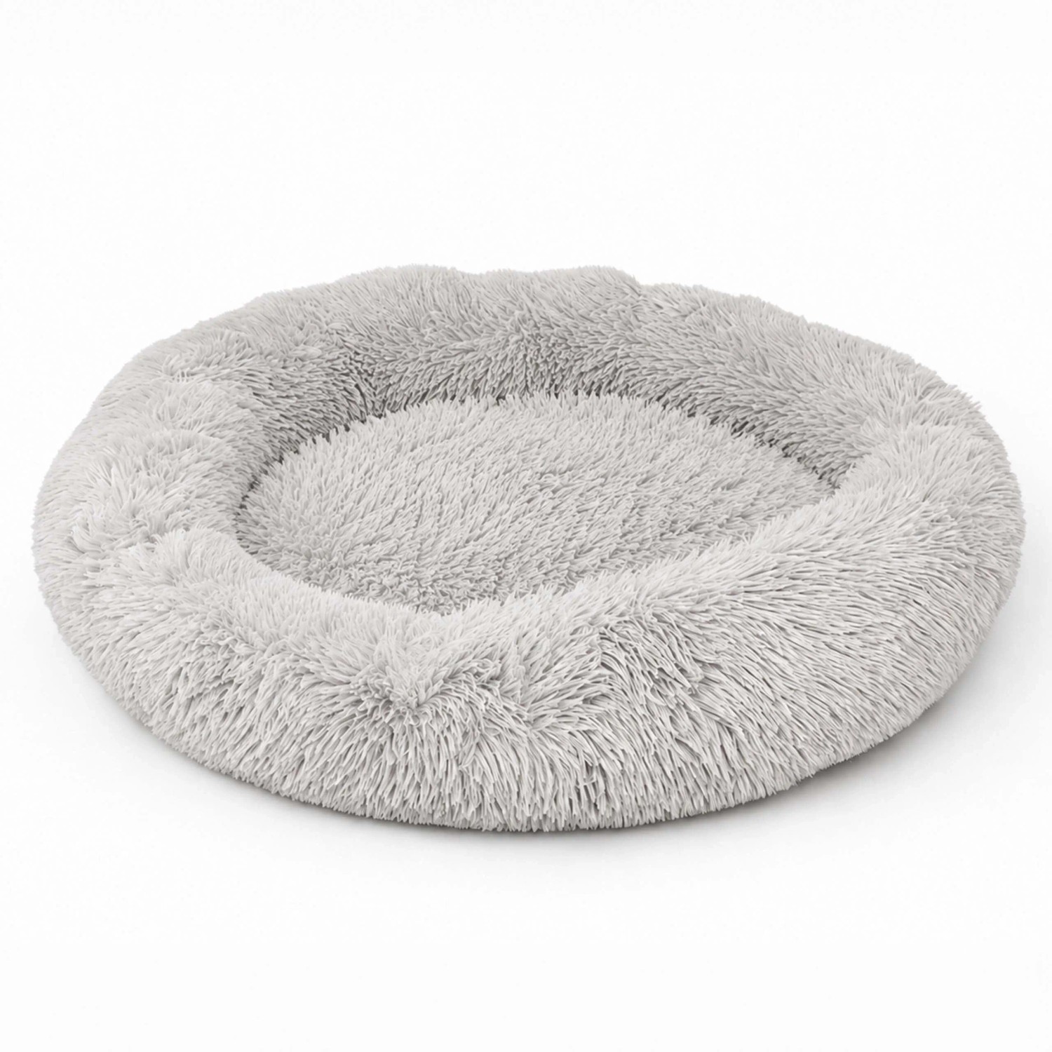 Relaxdays Hundebett Polyester Hellgrau Rutschfest Waschbar ø 60 cm 0.7 kg