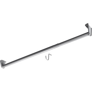Verstellbares Hettich Schrankrohr, silbergrau, aus Stahl, von 680 bis 1200 mm.
