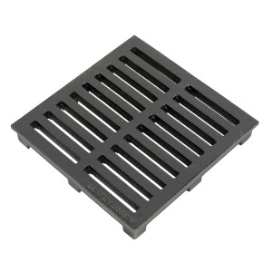 Schwarzer Marley Guss-Rost, 300x300 mm, für Abläufe und Einlaufschächte.