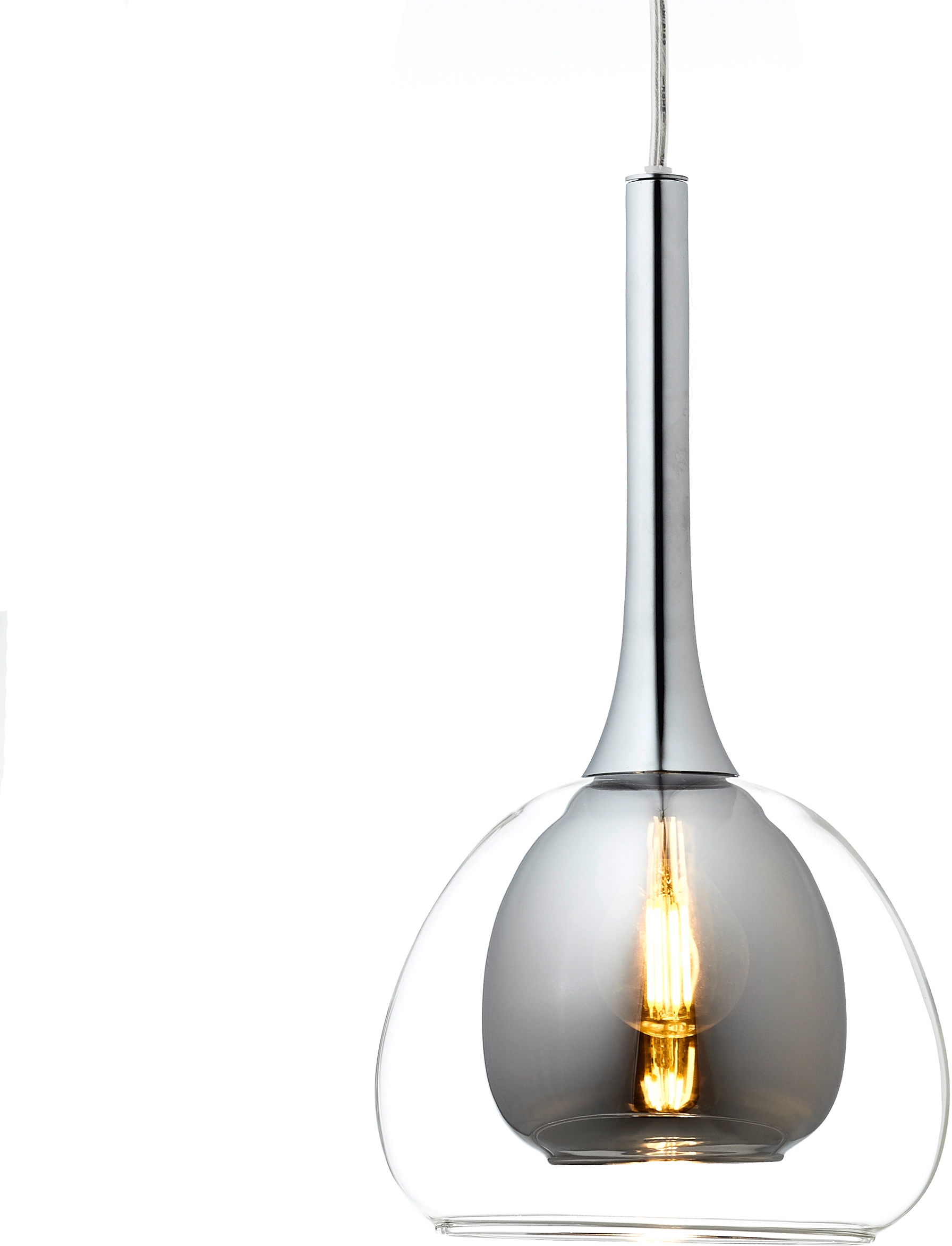 Brilliant Pendelleuchte Hadan 3-flammig Transparent-Chrome und Rauchglas  kaufen bei OBI
