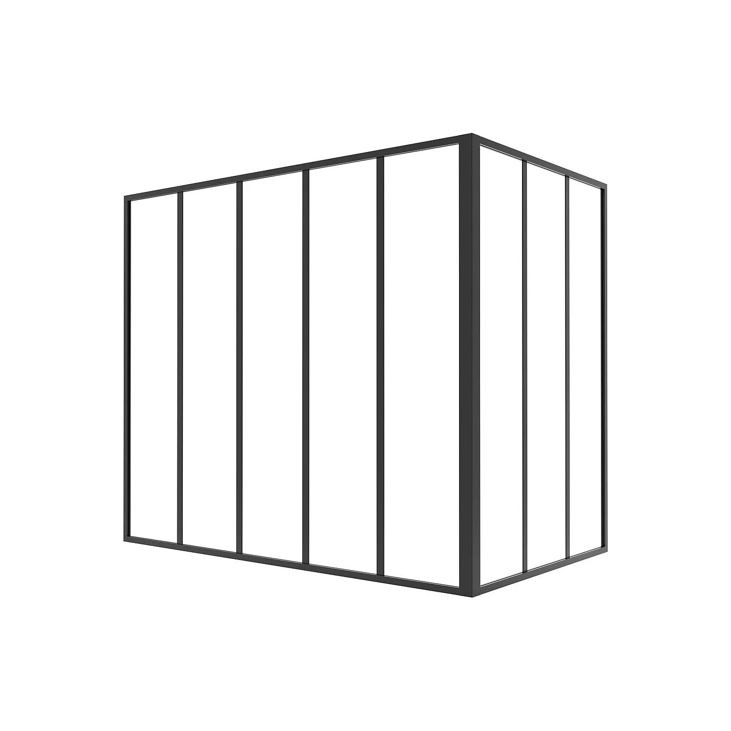 Vente-unique Glaswand Bayview Schwarz 150 cm