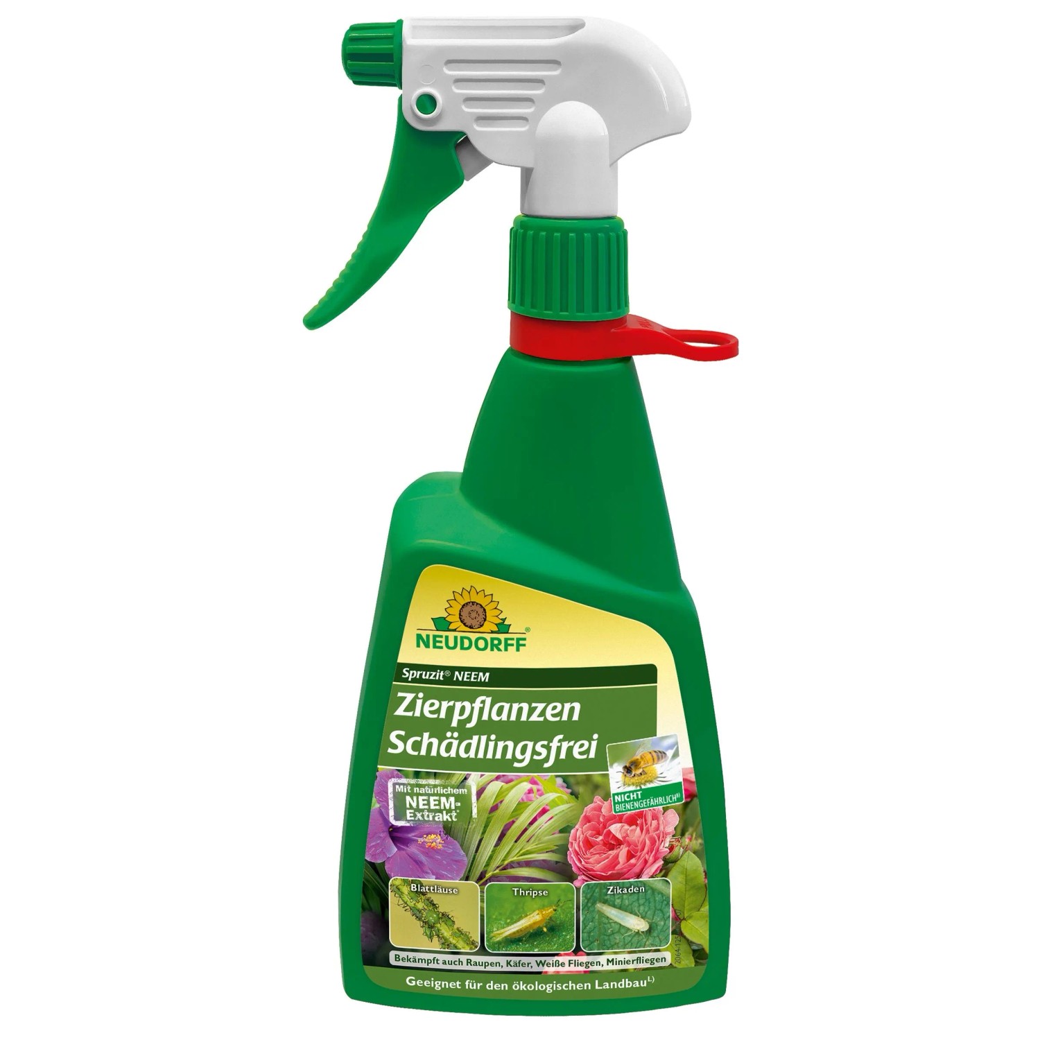 Neudorff Insektenspray Spruzit NEEM ZierpflanzenSchädlingsfrei 450 ml, 0.45 l, Für Zierpflanzen in Haus, Garten, Gewächshaus & Balkon, Anwendungsfertiges Spray gegen zahlreiche Zierpflanzenschädlinge, Breites Wirkungsspektrum gegen Schädlinge an Zierpflanzen