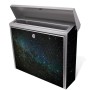 Banjado Edelstahl Briefkasten mit Nachthimmel Motiv, ohne Zeitungsfach.