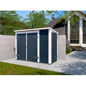 Weka Gartenschrank Multibox mit Regalsystem, anthrazit-weißer Outdoor-Schrank für Gartengeräte.