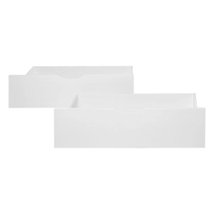 Homestyle4u Bettkasten 2er Set, weiße Unterbettkommoden aus Kiefernholz für Betten.