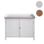 Weißer PROREGAL Gartenschrank mit Arbeitsplatte aus Tannenholz, 86x104x52 cm.