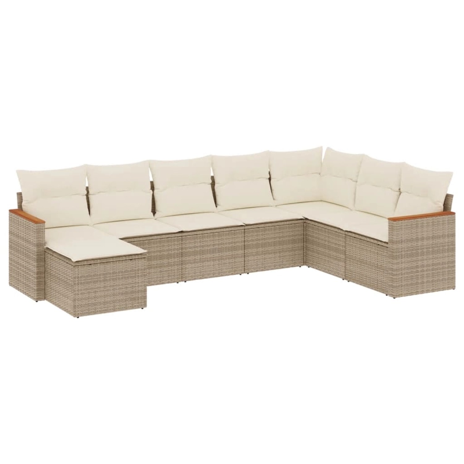 vidaXL 8-Tlg Garten-Sofagarnitur mit Kissen Beige Poly Rattan 3226247 günstig online kaufen
