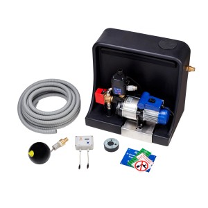 Garantia Hauspaket Columbus Proline 3700: Trinkwasser-Nachspeisemodul mit Pumpe, Schlauch und Zubehör.