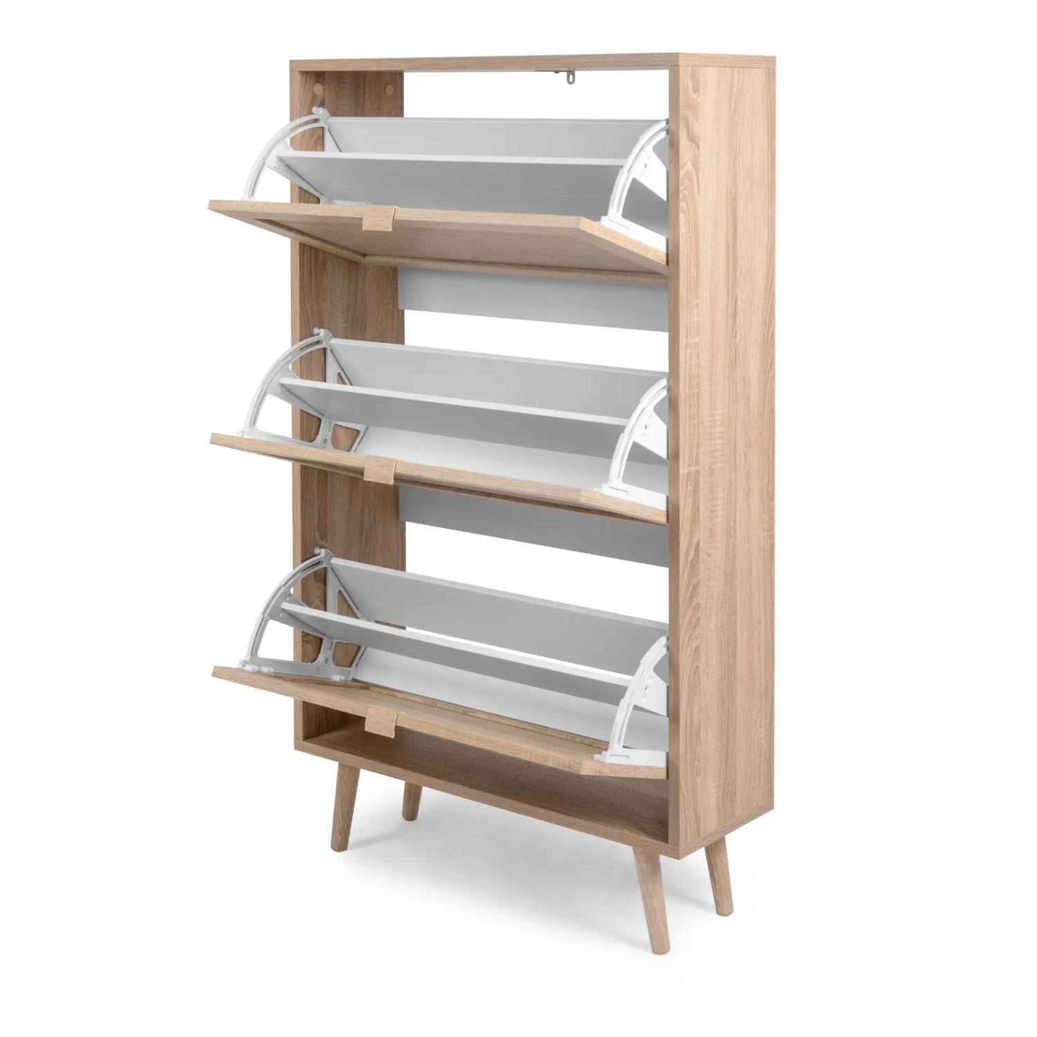 Furn.Design Schuhkipper Eiche Sonoma mit Bast-Dekor 70 x 125 cm 3 Kipper Scandi Niran_10