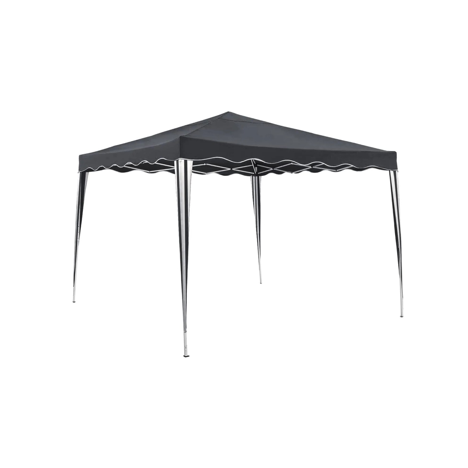 DELUKE Pavillon STEFAN 3x3m Grau Polyester Campingpavillon Festivalpavillon Gartenpavillon