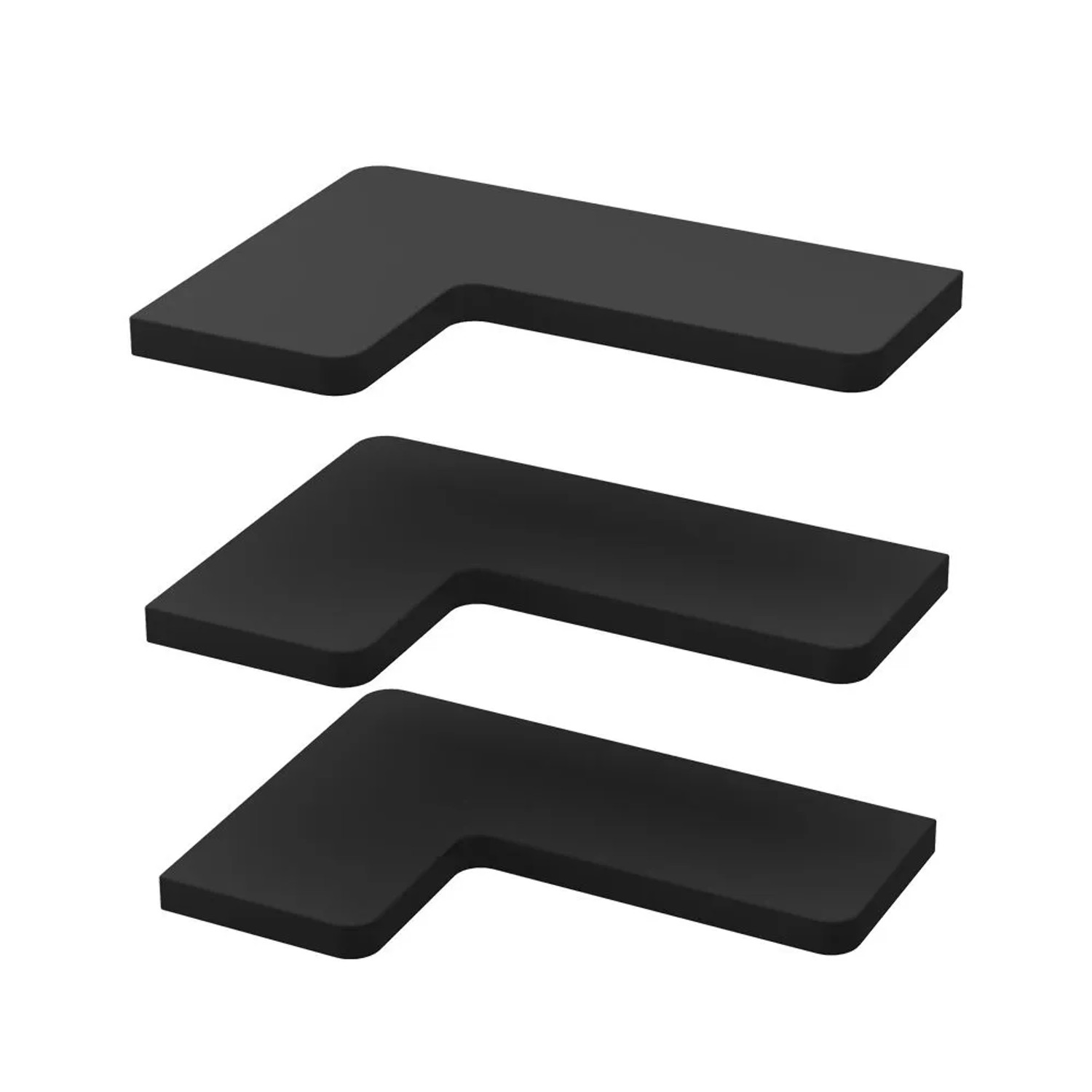 Vicco Eckregal Curva Schwarz 41 x 3 3er Set Art Nr 53017