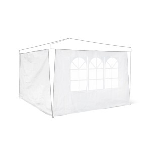 Relaxdays Pavillon Seitenteile, 2er Set, weiß, mit/ohne Fenster, für 3x3m Pavillons.