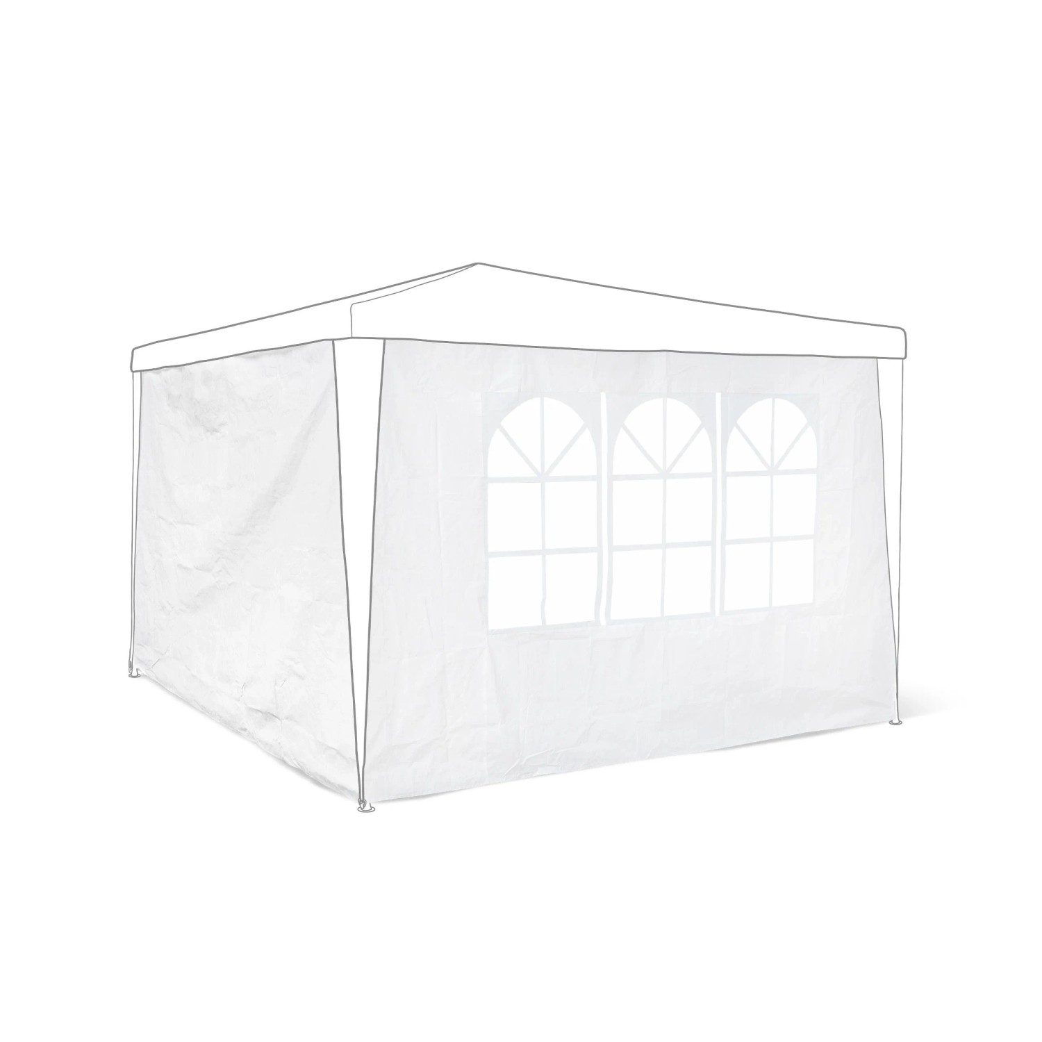 Relaxdays Pavillon Seitenteile 2er Set PE Folie Weiß Wasserabweisend Sichtfenster 190 cm x 290 cm x 0,5 cm 0,4 kg