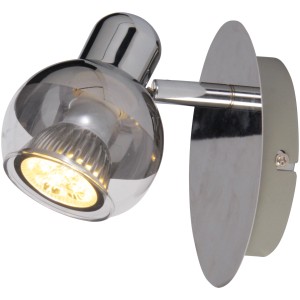 Näve LED-Spot Boccia, 1-flammig, Chrom, Glas, warmweißes Licht.