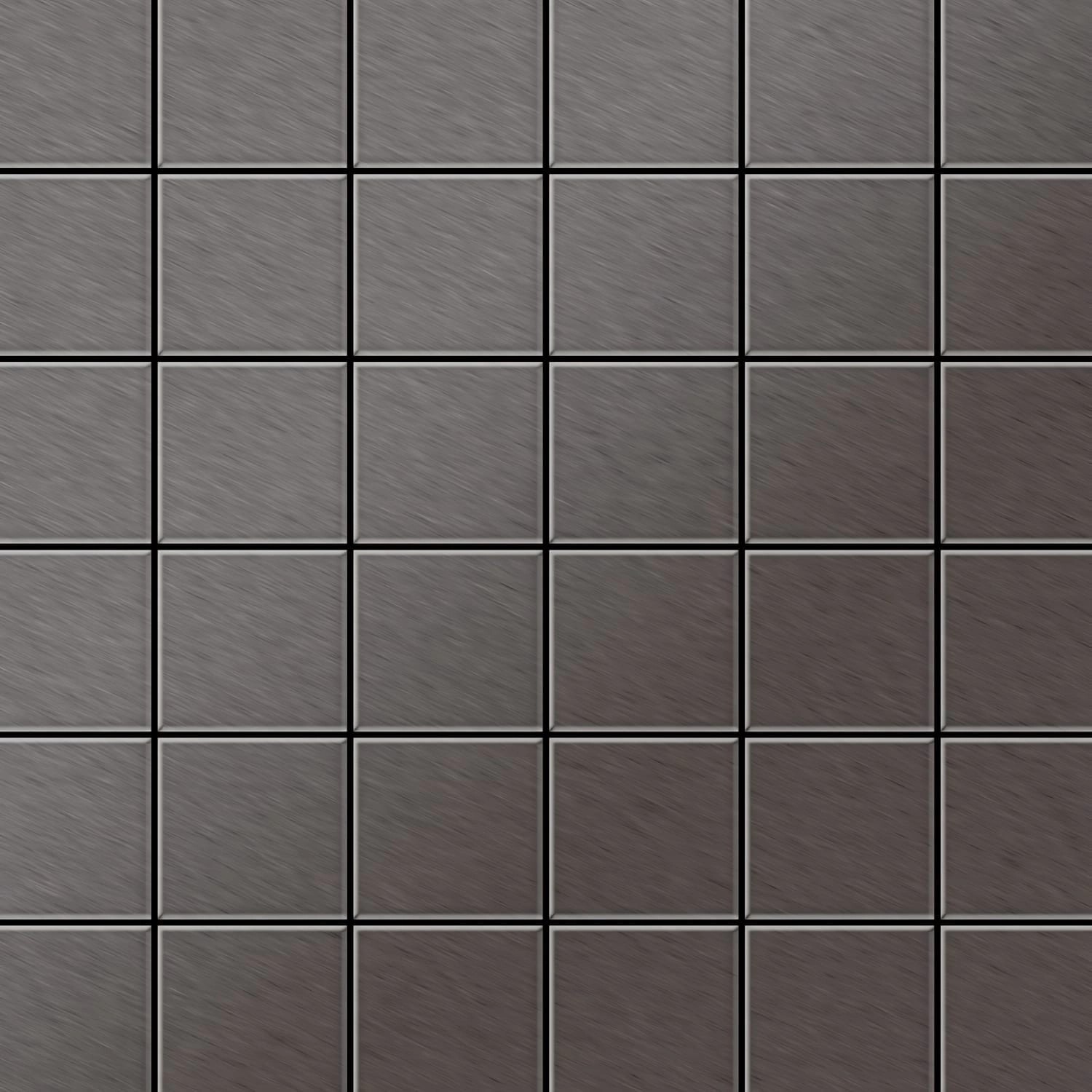 ALLOY Mosaik Fliese Massiv Metall Titan Gebürstet Dunkelgrau 1,6mm Cinquant günstig online kaufen