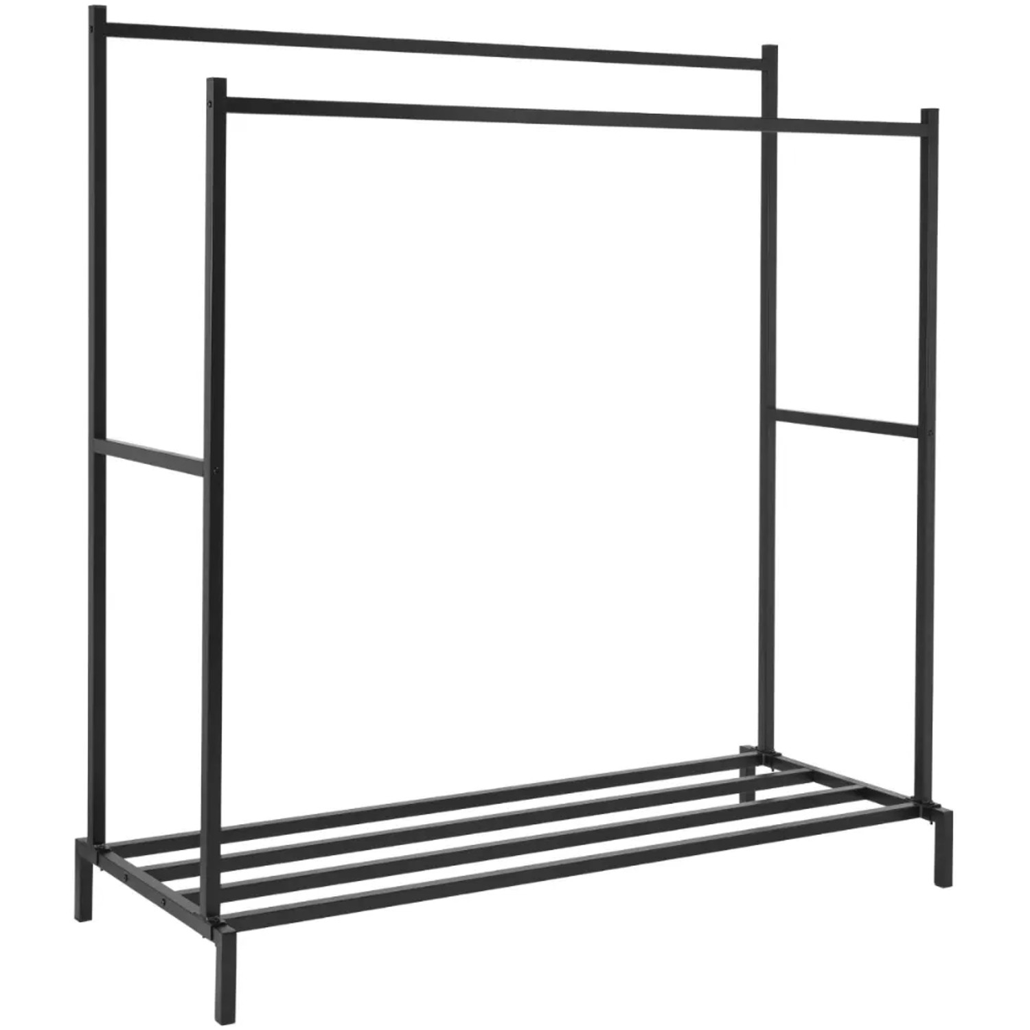 DELUKE Kleiderständer EMIL 150x62x160cm Metall Schwarz Kleiderstange Jackenständer Klamottenständer