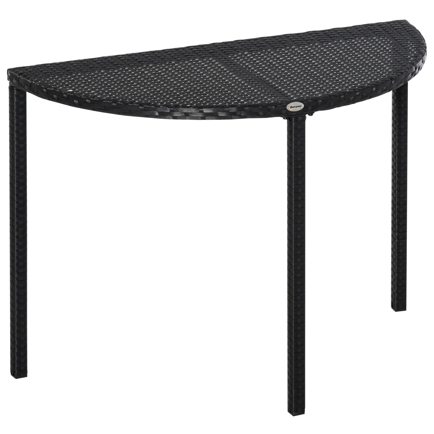 Outsunny Rattan Beistelltisch Polyrattan Metall Schwarz L100 x B50 x H74 cm günstig online kaufen