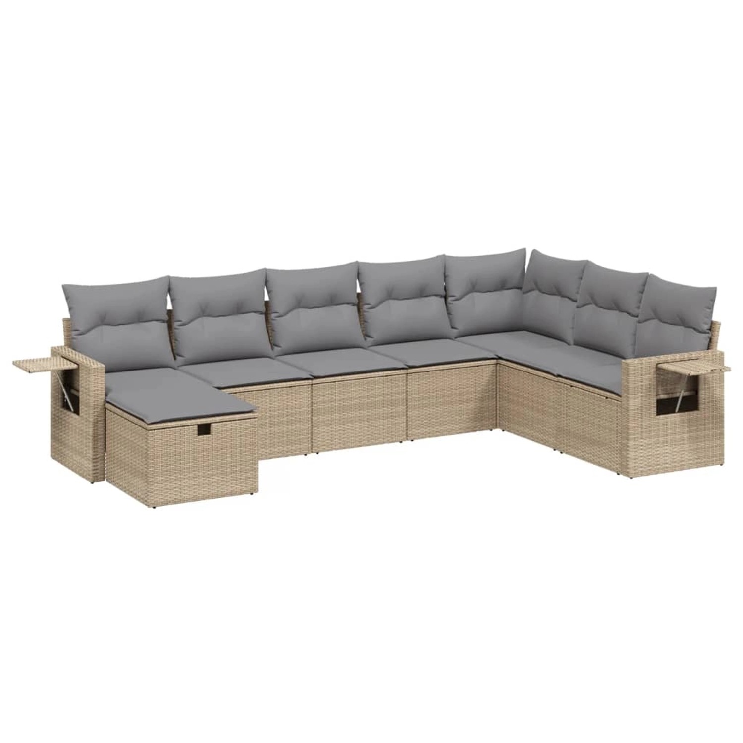 vidaXL 8-tlg Garten-Sofagarnitur mit Kissen Beige Poly Rattan Modell 125 günstig online kaufen