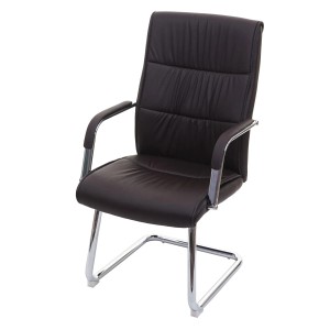 Proregal Konferenzstuhl HxBxT 105x59x71 cm Sitzhöhe 49cm Kunstleder Braun Besucherstuhl Freischwinger