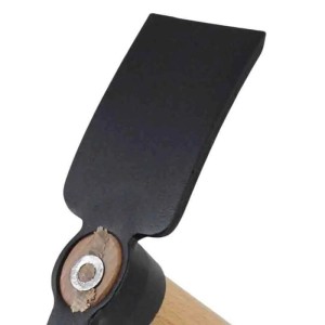 Galaflor Kleinhacke aus schwarzem Stahl mit hellem Holzstiel für die Bodenbearbeitung.