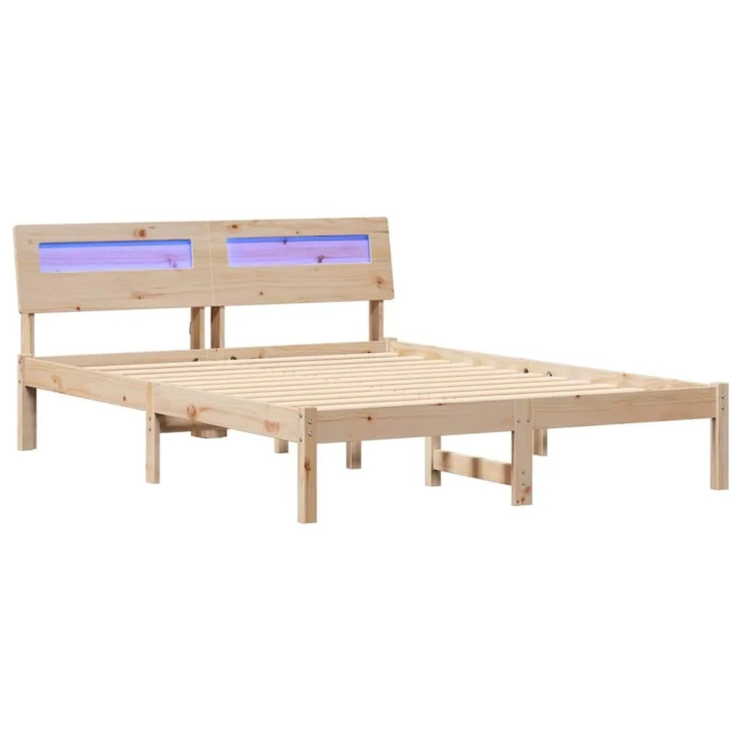 vidaXL Bettrahmen mit Kopfteil Braun 135 x 190 cm Massives Kiefernholz 872785