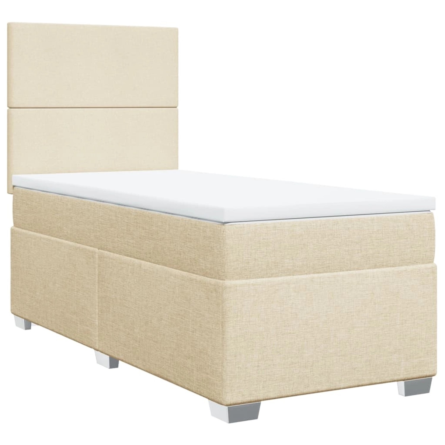 vidaXL Boxspringbett mit Matratze Creme 90x200 cm Stoff2101629 günstig online kaufen