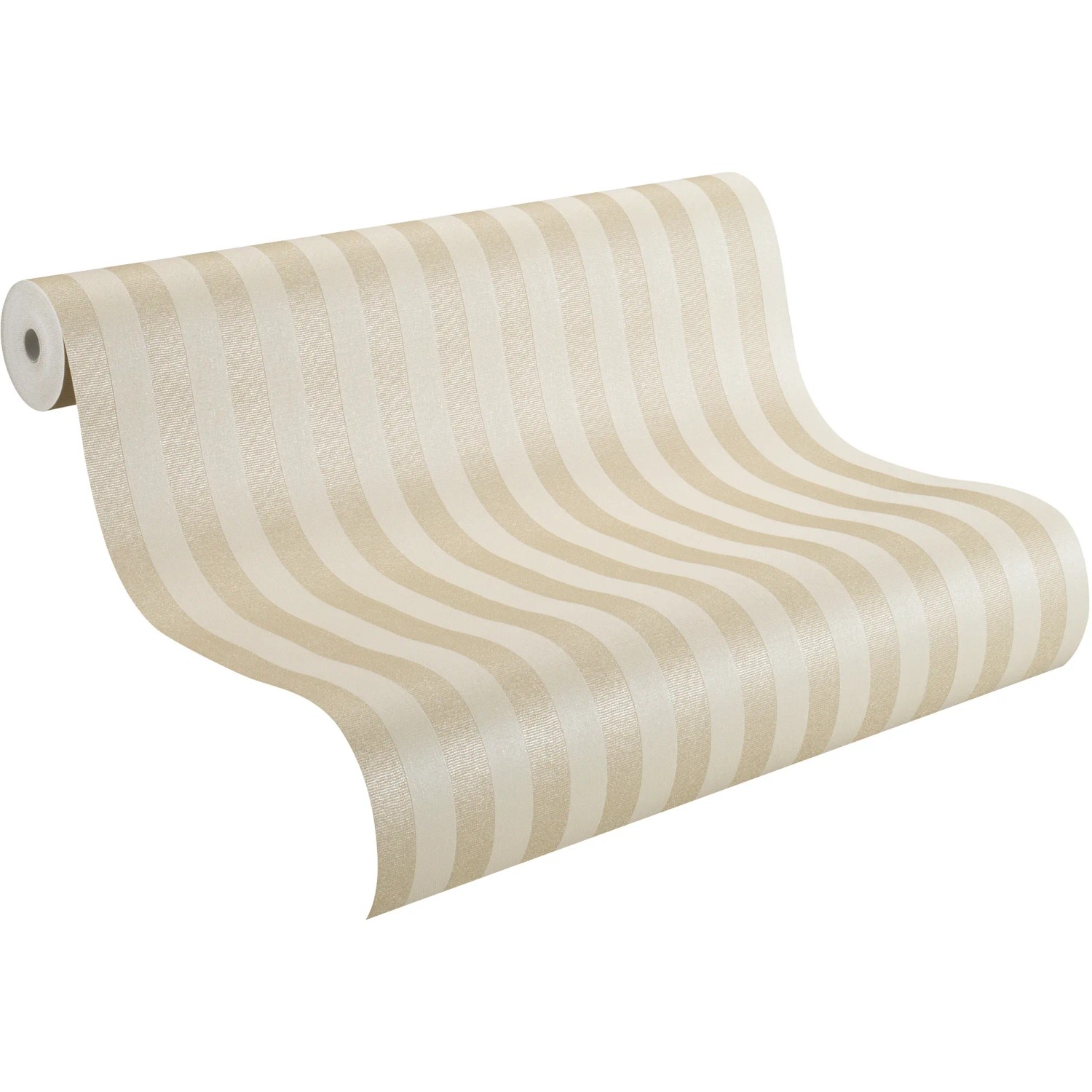 Rasch Vliestapete Trianon XIII, Streifen in Beige und Creme, Rollenansicht.